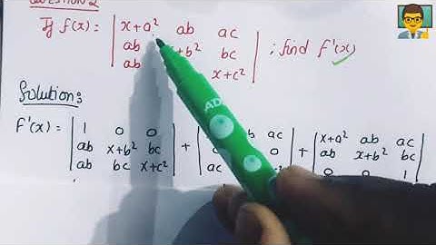 |Differentiation of Determinants| Class 12 RD SHARMA| By: Sandeep Negi