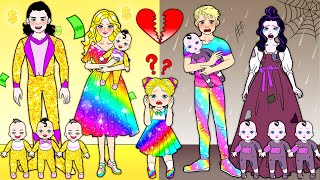 Oh No! Don't Make Rainbow Barbie Cry   Barbie Family Story Handmade  DIY Arts & Paper Crafts