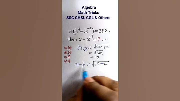 Algebra Shortcuts/ Tricks / Solutions| Algebra| Algebra Tricks| Math for SSC CGL GD CHSL| #shorts
