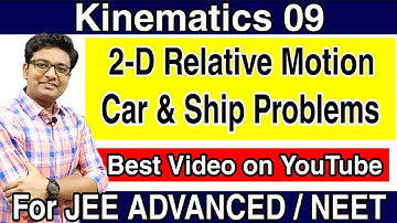 2D Relative Motion | 2D Relative Velocity | 2 D Car & Ship Problems | JEE Mains | Advanced | NEET