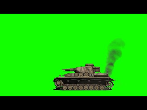 Panzer IV D tank move green screen
