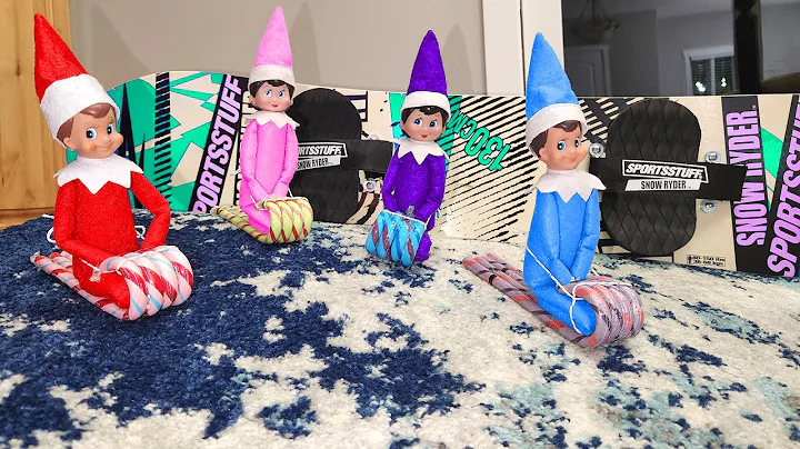 Elf on the Shelf Candy Cane Sledding in Real Snow!...