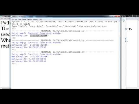 Exp function of Math module and Exponential value