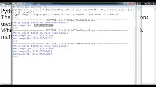 Exp function of Math module and Exponential value