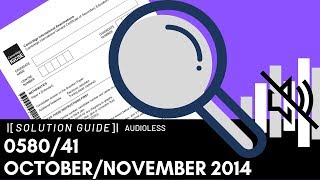 0580/41 October/November 2014 Marking Scheme (MS)