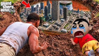 Franklin Digging a Tunnel in Swimming pool to INDIAN BIKE DRIVING 3D in GTA 5! screenshot 4