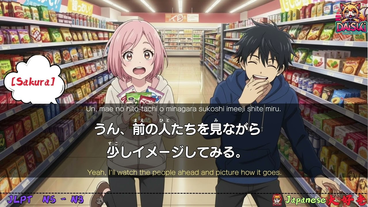 コンビニで会話|N5〜N3 初心者向け | Real N5–N3 Conversation for Beginners | Japanese DaiSuki