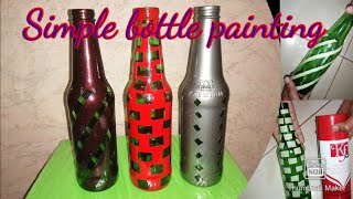 Simple bottle painting | Simple and easy bottle painting ideas | Simple bottle craft