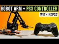 Robot arm with ps3 controller and esp32  record and play feature 