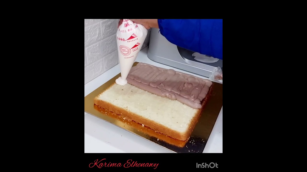 تورتة مربعه مقاس ٣٠ من الالف الى الياء تنافس اكبر محلات الحلواني 💪بكل تفاصيلها 🎂😱#كريمة_الحناوي