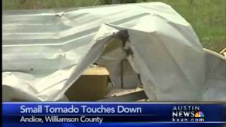 Central Texas tornadoes near Andice, hail at Burnet