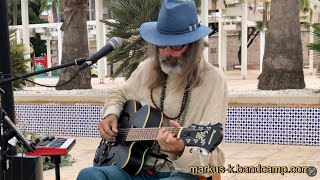 Busker loops the BLUES in Cartagena - ‘ Exiled’