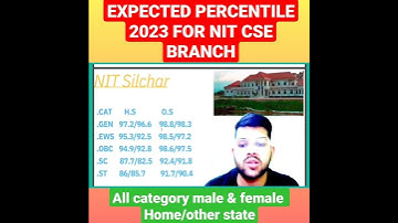 Nit cse safe percentile for jee 2023 | Expected percentile for cse | Home & other state #nit #shorts