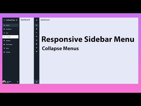 Responsive Sidebar Menu Using HTML CSS and JavaScript