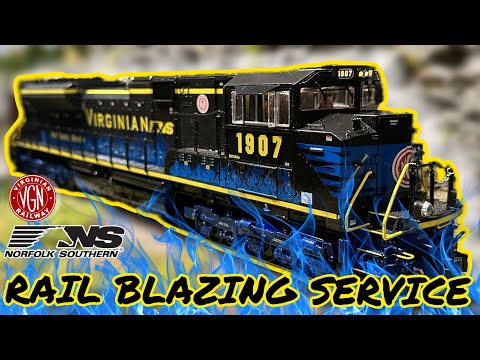 RAIL BLAZING SERVICE! 🔥 NS Virginian Heritage SD70ACe on My O Gauge Train Layout!