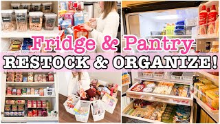 FRIDGE RESTOCK + PANTRY ORGANIZATION | CLEAN AND ORGANIZE WITH ME 2023 | FRIDGE ORGANIZATION