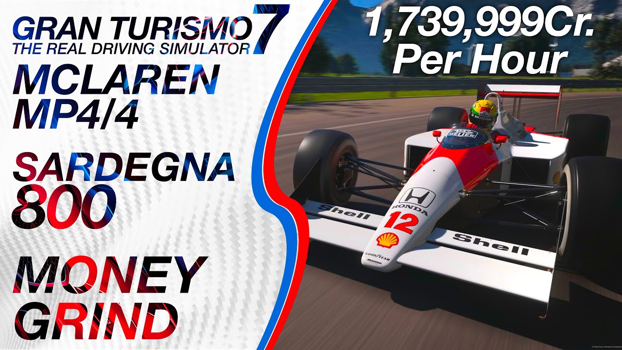 GT7 McLaren MP4/4 Sardegna Money Grind 1.20 Update (Gran Turismo 7