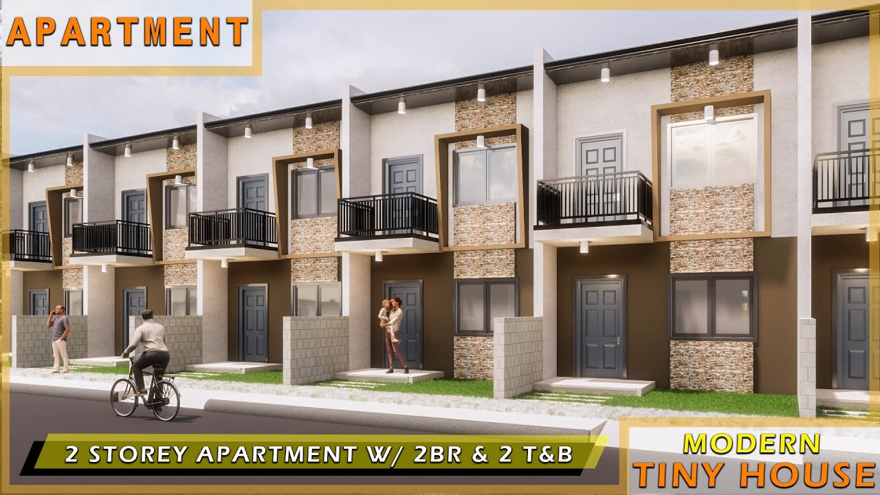 SMALL HOUSE DESIGN 2 Storey Apartment With 2 Bedroom 2 Bathroom 