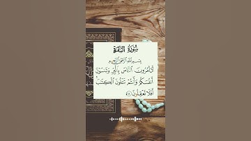 أتأمرون الناس بالبر و تنسون أنفسكم بصوت خاشع #القرآن_الكريم #quran #راحة_نفسية #آيات #ماهر_المعيقلي
