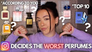 🤢THE TOP 10 WORST PERFUMES ACCORDING TO YOU!!!  INSTAGRAM DECIDES THE WORST PERFUMES!🤢