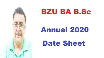 BA/B.Sc Annual 2020 exams Date Sheet | BZU Multan