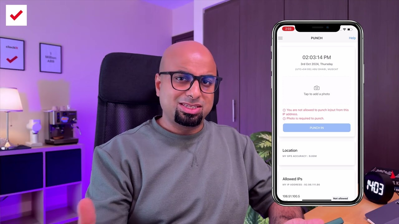 Know your employees location when they clock in clock out.