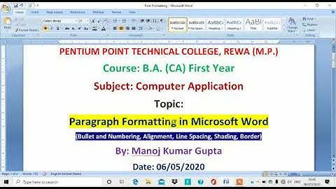 Online class on MS Word by manoj gupta PPTC Rewa