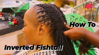 How to Style a Simple Inverted Fishtail Braid with a Back Intersection on Dreads. "Beginners"