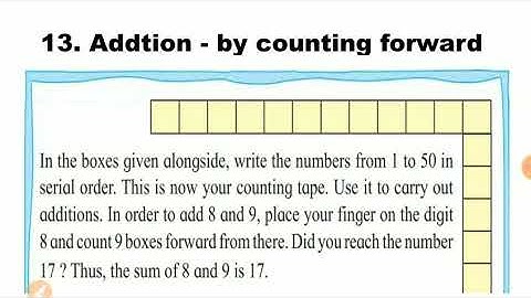 Std 2nd Subject Maths Topic 13 - Addition By Counting Forward