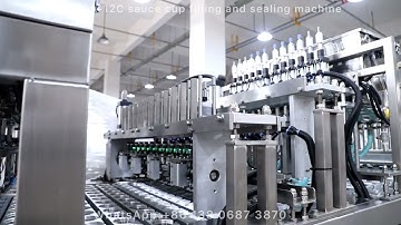 Inline type chili sauce cup filling sealing machine