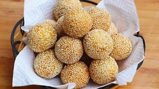 南瓜糯米麻团的做法，外酥里糯香甜细腻，比普通麻团好吃