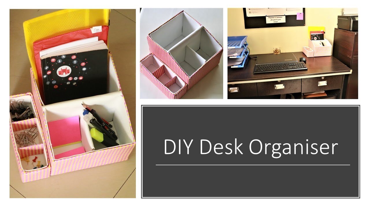 Diy Multipurpose Desk Organizer From Shoe Box Youtube