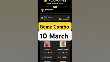 Gemz Daily Combo Today 10 March Daily Combo Today #gemz #combo #airdrop