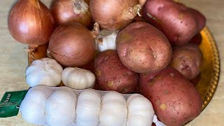 طرق حفظ البطاطس و البصل و الثوم لمده طويله من دون ان يفسدوا فى  الصيف والحر و الرطوبه