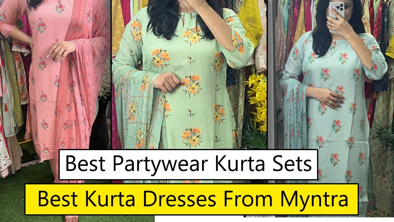 Green & Pink Printed Kurta set with Palazzo & dupatta – Trendphoria