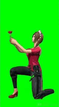 free fire green screen girls love 🌹 emote