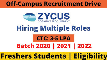 Zycus Hiring Freshers 2022 | Zycus Off-Campus Recruitment 2022 | Batch 2020/2021/2022