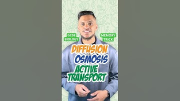 MEMORY TRICK! How to memorise the differences between Diffusion, Osmosis and Active Transport! #gcse