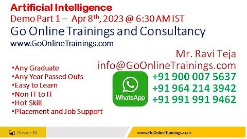 Artificial Intelligence Demo Part1 - Apr 8th, 2023 | Bhaskar Jogi | Go Online Trainings