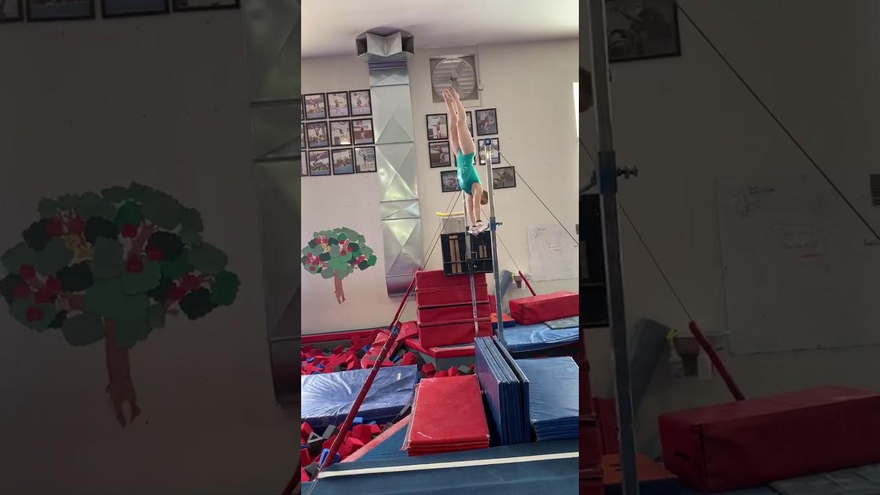 toe blind double front dismount bars - YouTube