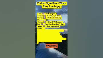 How Zodiac Signs React When They Are Angry #shorts