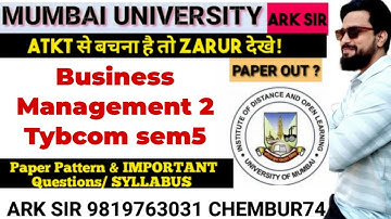 Business Management 2 |TYBCOM Sem5|2025 Syllabus Imp QUESTION| MUMBAI UNIVERSITY Exam|ARK sir