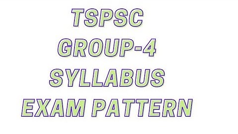 TSPSC group-4 Recruitment 2022 | Syllabus, Exam Pattern, Age