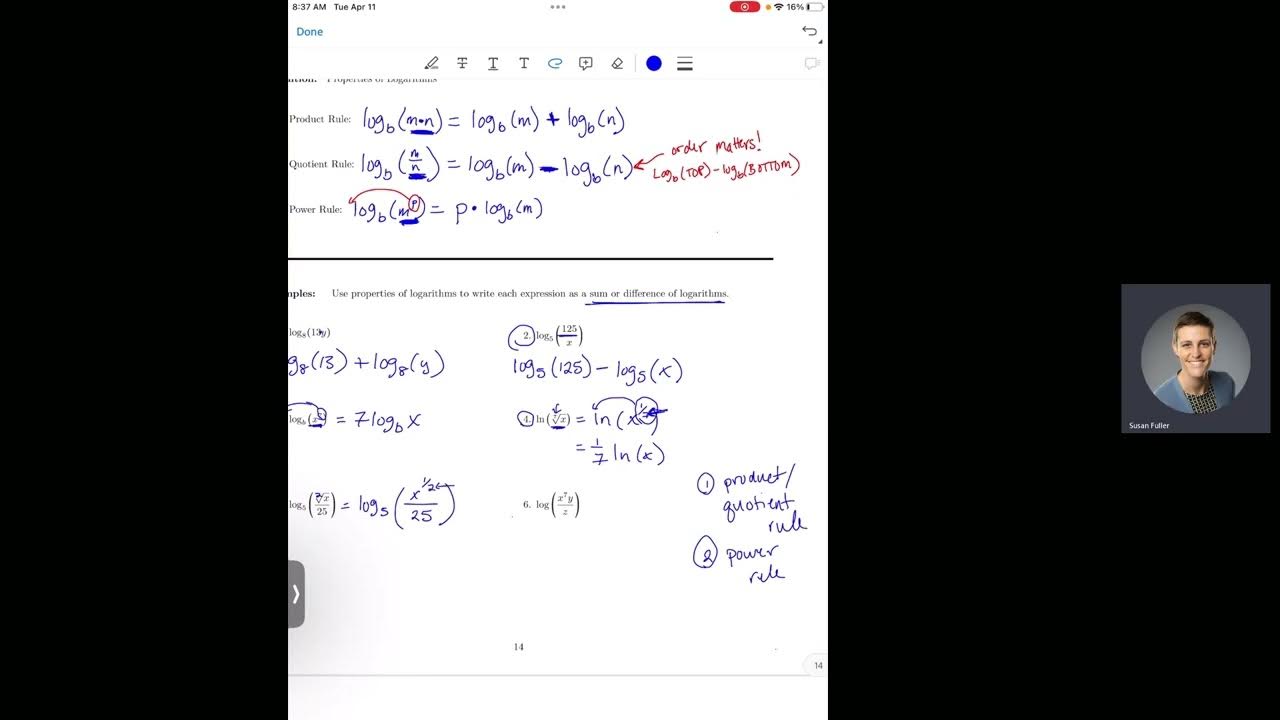 Expanding Logarithms YouTube