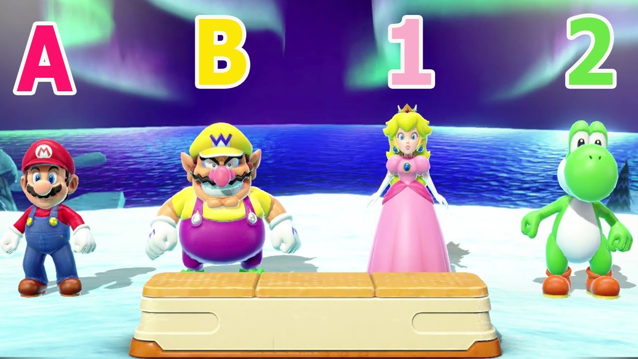 Mario Party Superstars Minigames - Mario vs Wario vs Peach vs Yoshi