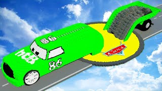 LONG CARS vs MCQUEEN PORTAL #3 in Teardown