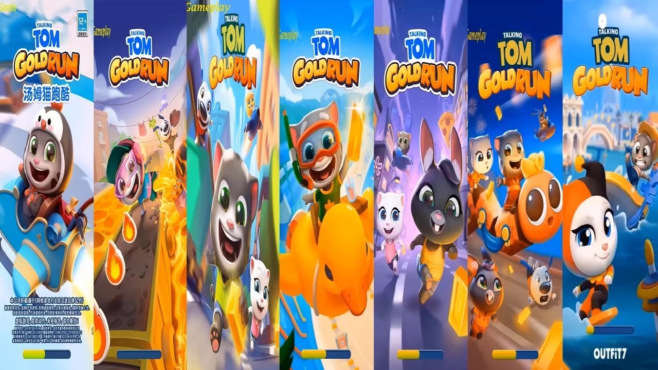 Talking Tom Gold Run Skater Becca VS Streamer Tom  New Pirate Angela Snake Off Tom Eco Lucky Angela