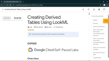 Creating Derived Tables Using LookML | #qwiklabs | #GSP858 #CLI