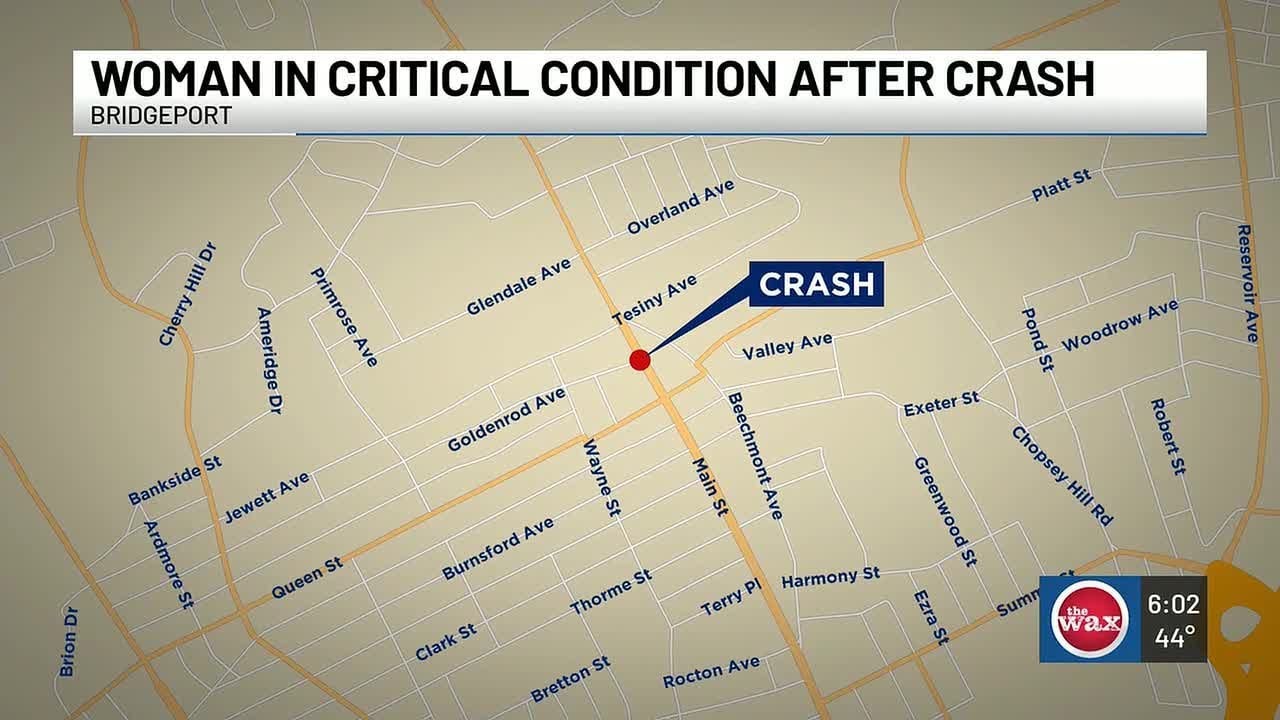 Woman in critical condition following crash in Bridgeport - YouTube