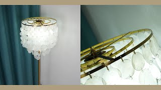 Aeyee Shell Floor Lamp Rustic Standing Light, 3 Lights Shell Lamp for Living Room Bedroom 6000K